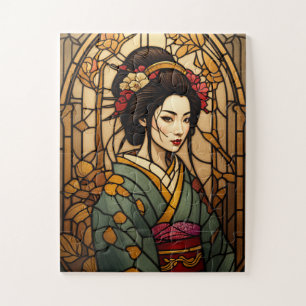 stained glass geisha puzzle