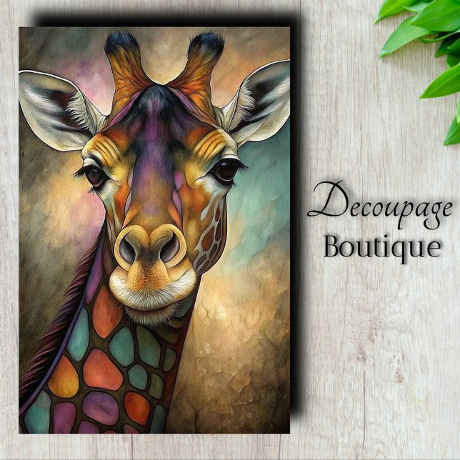 Stained Glass Giraffe Decoupage Tissue Paper (Stained Glass Giraffe Decoupage Tissue Paper)