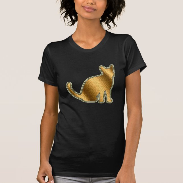 Stained Glass Gold Cat T-Shirt (Front)
