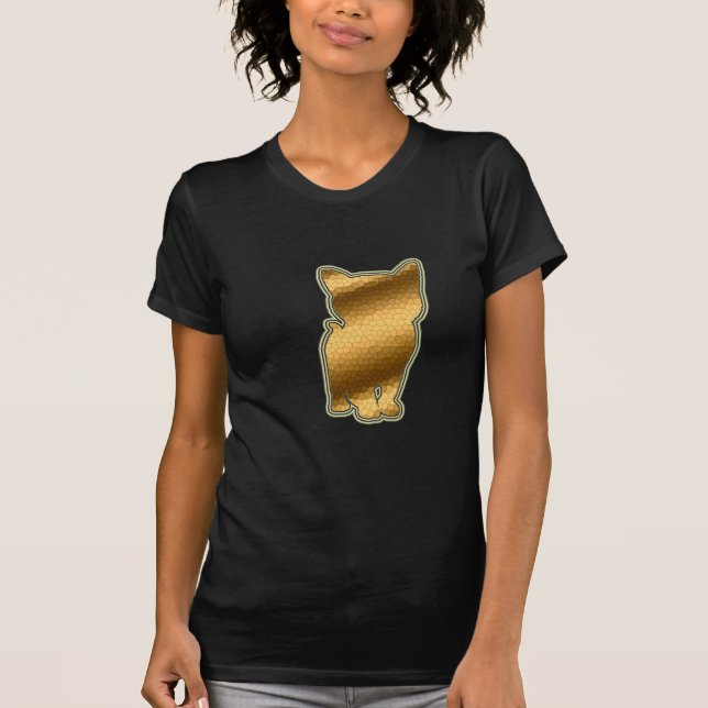 Stained Glass Gold Cat T-Shirt (Front)