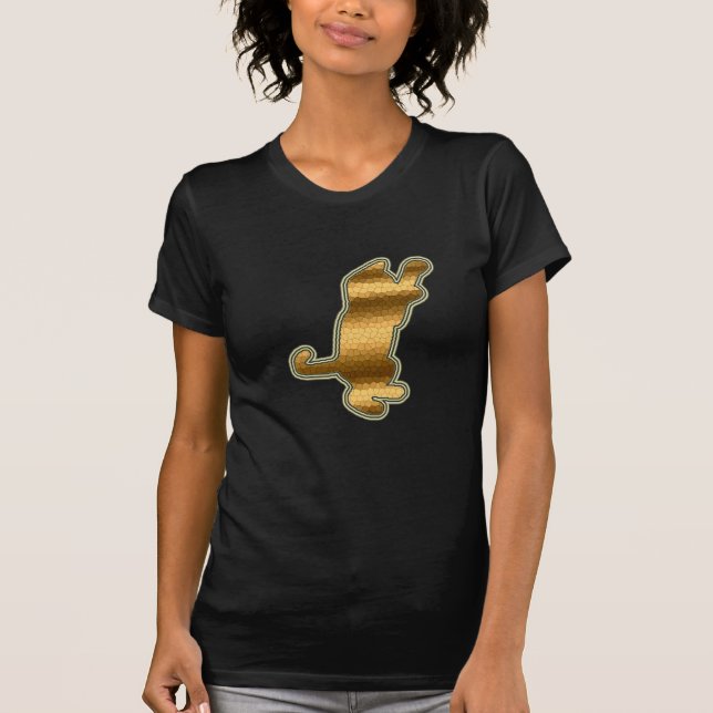 Stained Glass Gold Cat T-Shirt (Front)