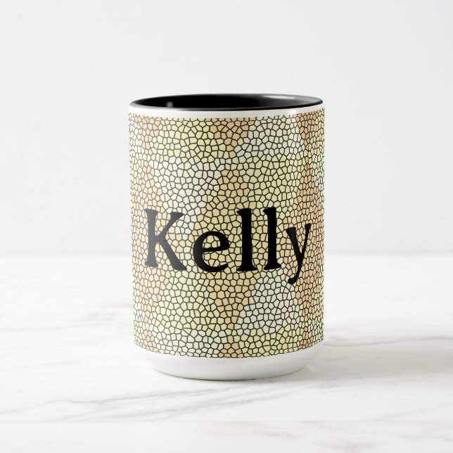 Stained Glass Gold Diamond Pattern Mug (Center)