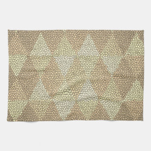 Stained Glass Gold Diamond Pattern Tea Towel