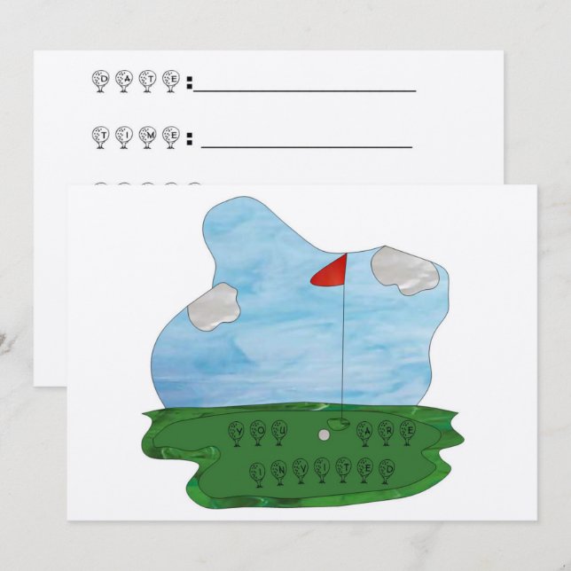Stained Glass Golf Party Invite (Front/Back)