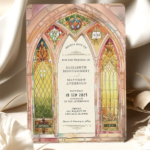 Stained Glass Gothic Cathedral Wedding Invitation