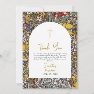 Stained Glass Greek Orthodox Christening Baptism Thank You Card