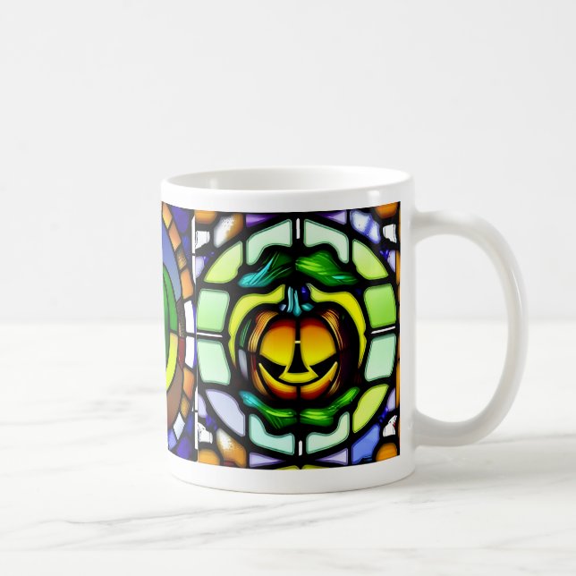 Stained Glass Halloween Pumpkin Mug (Right)