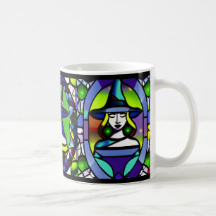Stained Glass Halloween Witch Mug