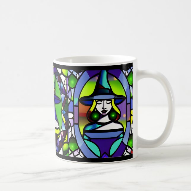Stained Glass Halloween Witch Mug (Right)