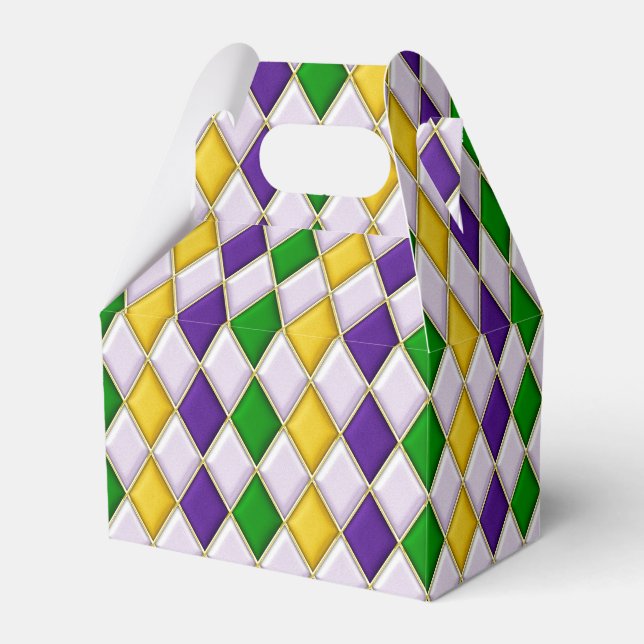 Stained Glass Harlequin Favour Box (Front Side)