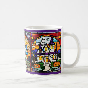 Stained Glass Haunted House Mug