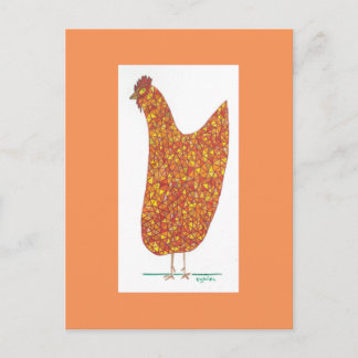Stained Glass Hen: Hens Leaving the Henhouse Postcard
