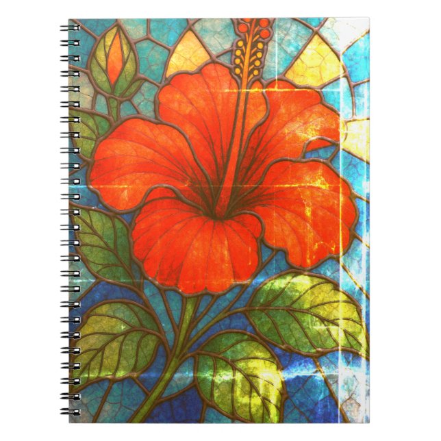 Stained Glass Hibiscus  Notebook (Front)