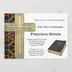Stained Glass Holy Communion Invitation