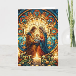 Stained Glass Holy Family Holiday Card