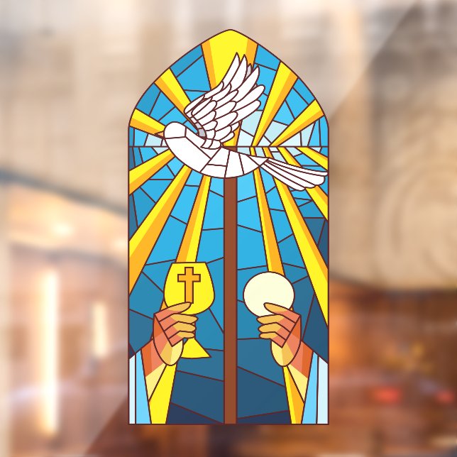 Stained Glass Holy Mass Host And Chalice (Sheet 2)
