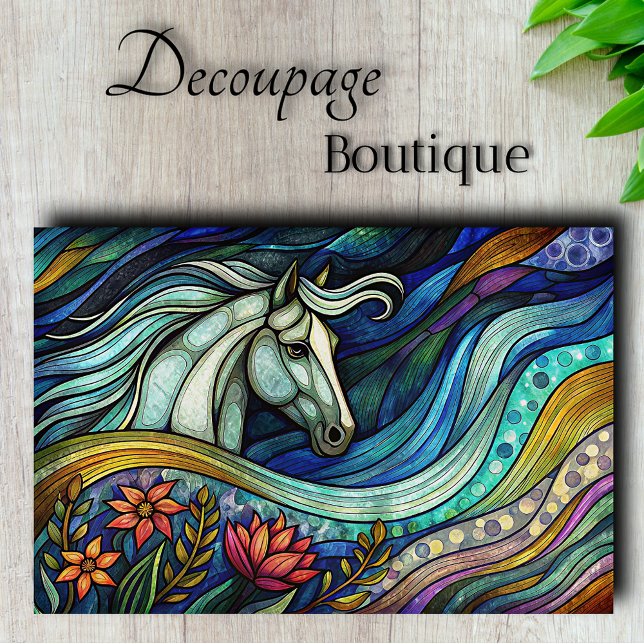 Stained Glass Horse Abstract Decoupage Tissue Paper (Stained Glass Horse Abstract Decoupage Tissue Paper)