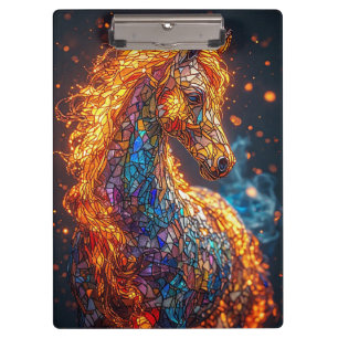 Stained Glass Horse Design Clipboard