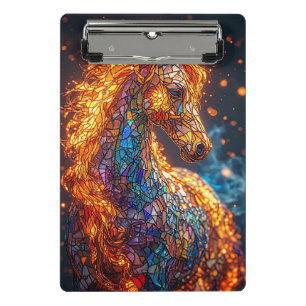 Stained Glass Horse Design Mini Clipboard