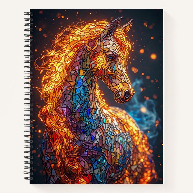 Stained Glass Horse Design Notebook (Front)