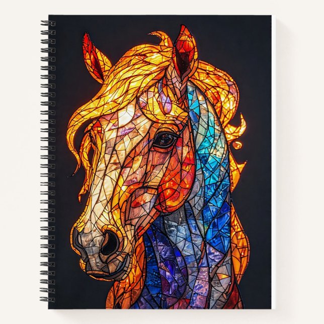 Stained Glass Horse Design Notebook (Front)