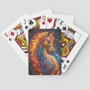 Stained Glass Horse Design Playing Cards