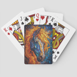 Stained Glass Horse Design Playing Cards
