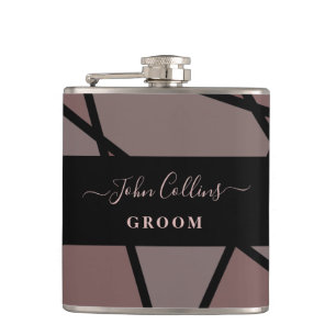 Stained Glass Imitation to Groom Hip Flask