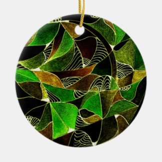 Stained glass in greens ornament