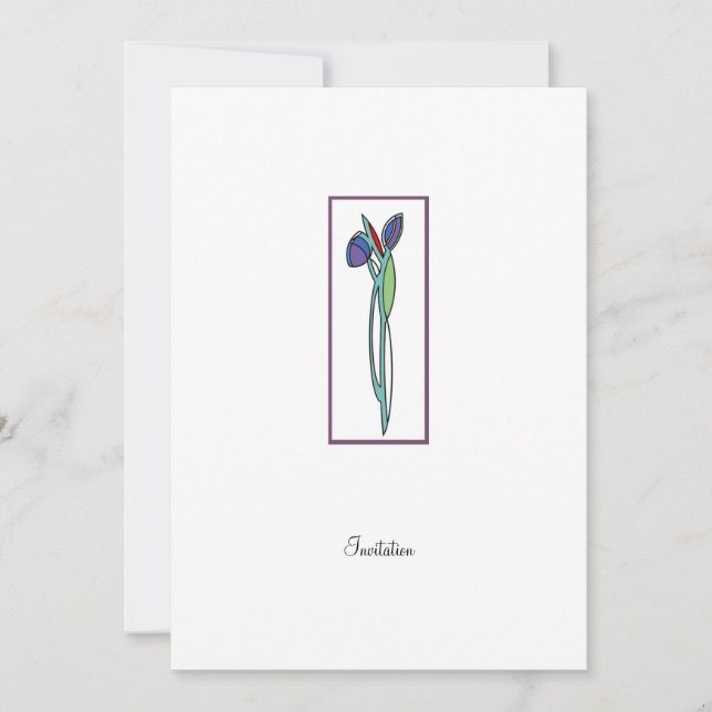 Stained Glass Iris 2   - CP Invitation (Front)