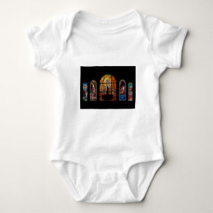 stained glass jesus baby bodysuit