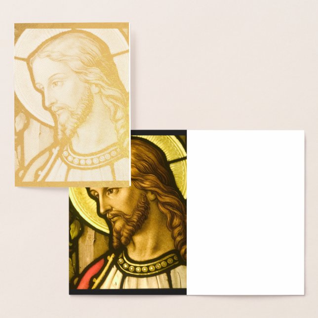 Stained Glass Jesus Christ Foil Card (Display)