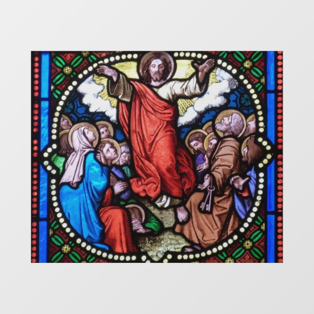 STAINED GLASS  JESUS CHRISTIAN WINDOW CLING (Sheet)