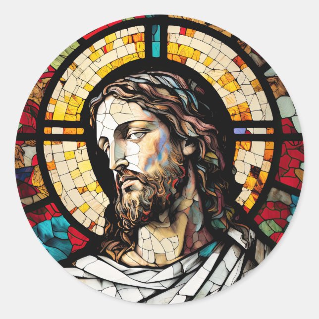 Stained Glass Jesus Design Stickers (Front)