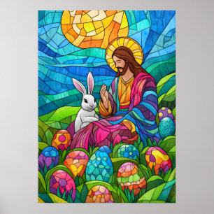 Stained Glass Jesus Easter Wall Art