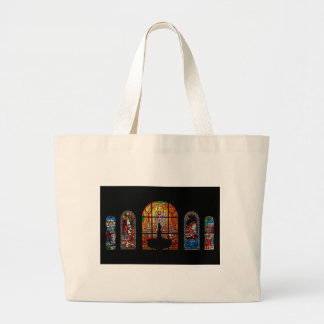 stained glass jesus large tote bag