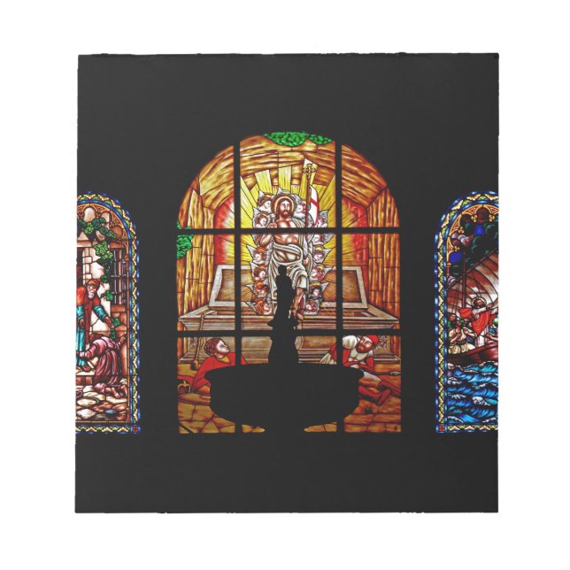 stained glass jesus notepad (Front)
