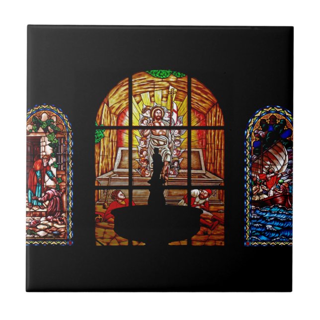 stained glass jesus tile (Front)