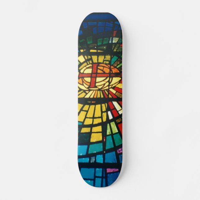Stained Glass Light Prism colours Skateboard deck (Front)