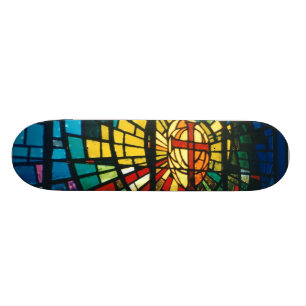 Stained Glass Light Prism colours Skateboard deck