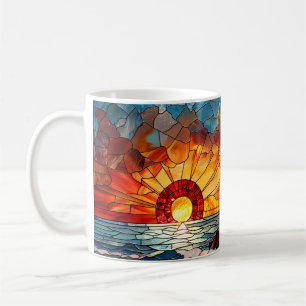 Stained Glass Lighthouse Sunrise Coffee Mug