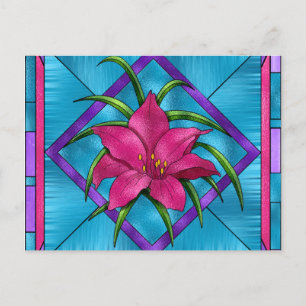 Stained Glass Lilly Postcard
