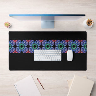 Stained Glass (Linear - Midnight) Desk Mat