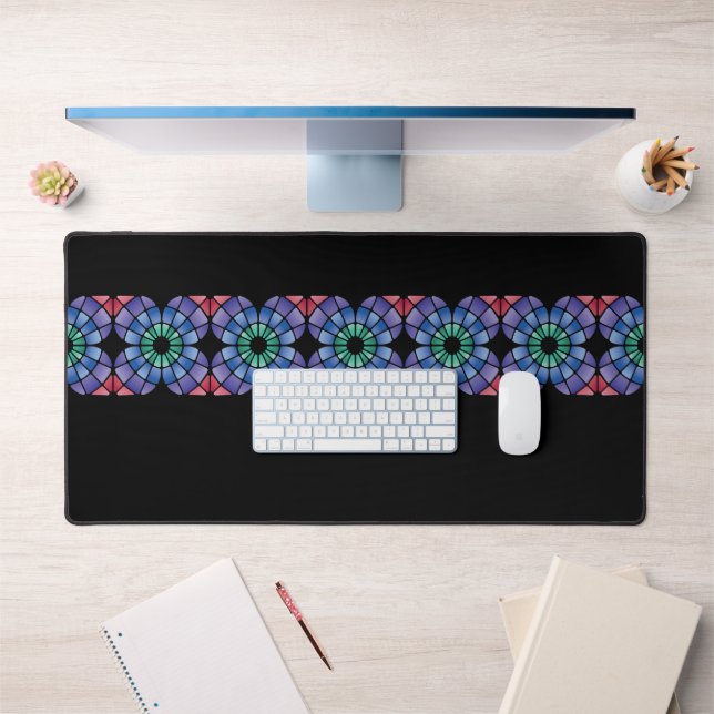 Stained Glass (Linear - Midnight) Desk Mat (Office 1)