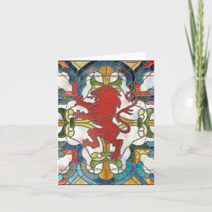 Stained Glass Lion Crest Card