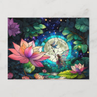 Stained Glass Little Fairy With Dragonfly