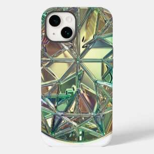 Stained glass look colourful abstract iPhone 14 case