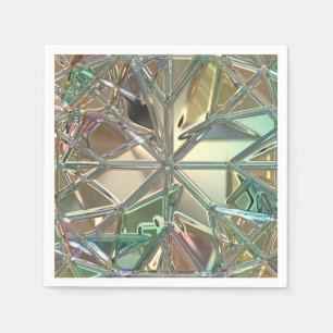 Stained glass look colourful abstract napkin