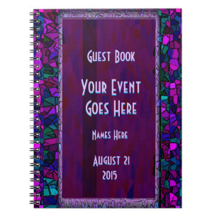 Stained Glass Look Glitter Guest Book
