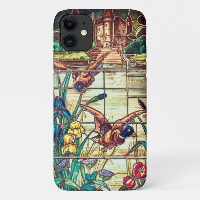 Stained glass look mallard ducks vintage nature Case-Mate iPhone case (Back)